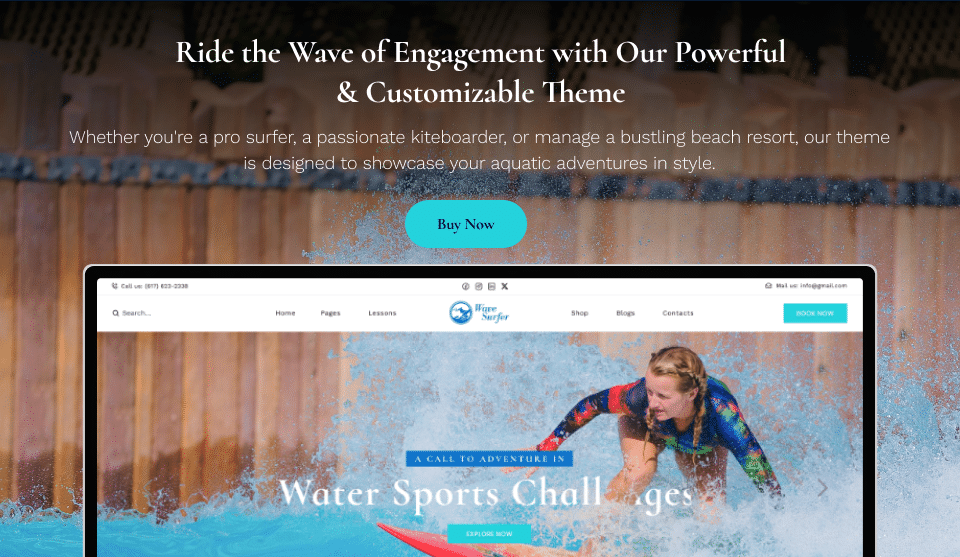 WaveSurfer: Surfing & Water Sports WP Theme