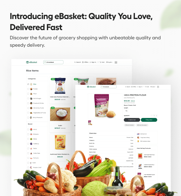 eBasket - Single Vendor Food / Grocery Delivery Flutter app with Laravel Admin Panel + Delivery app - 6